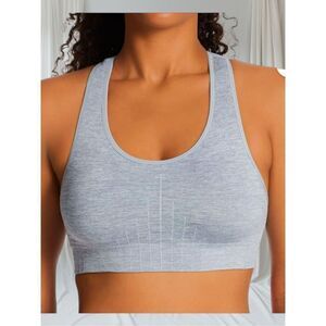 Hanes Women’s DHS101 Seamless Racerback Sports Bra Gray Heather Large